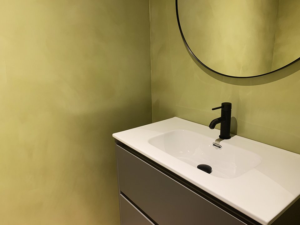 Zelena kupaonica, Classic, Satinato, Cement Design, Efekt