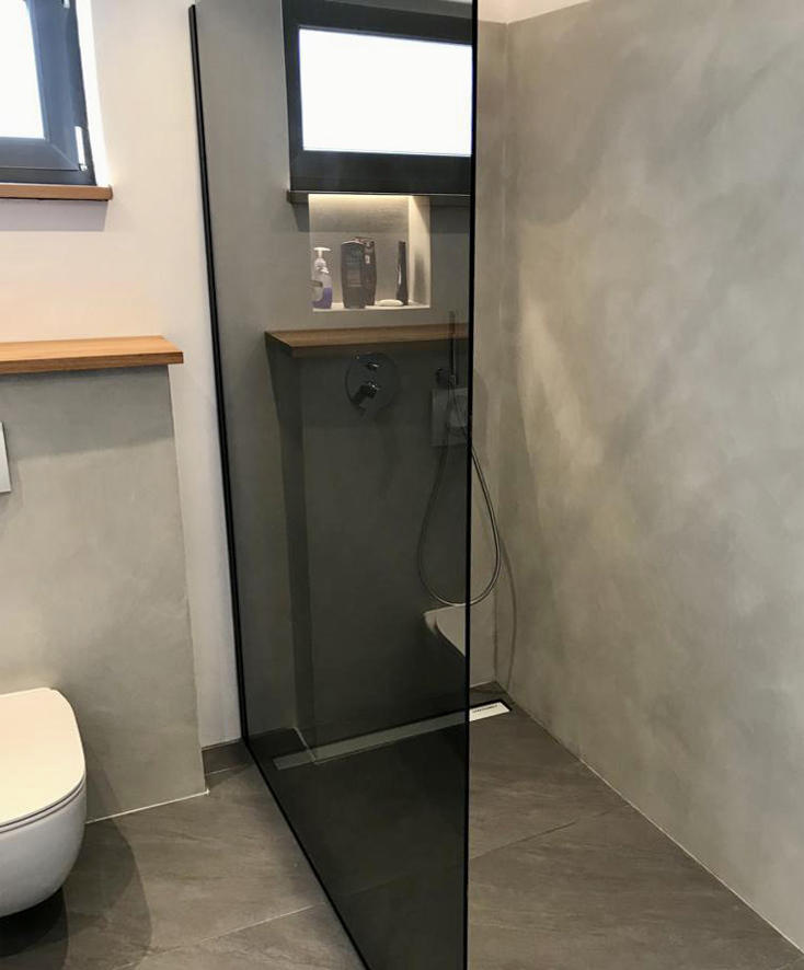 Kupaonica Caqui Suave Concrete mat na zidu 5 Kupaonica mikrocement Caqui Suave Concrete mat